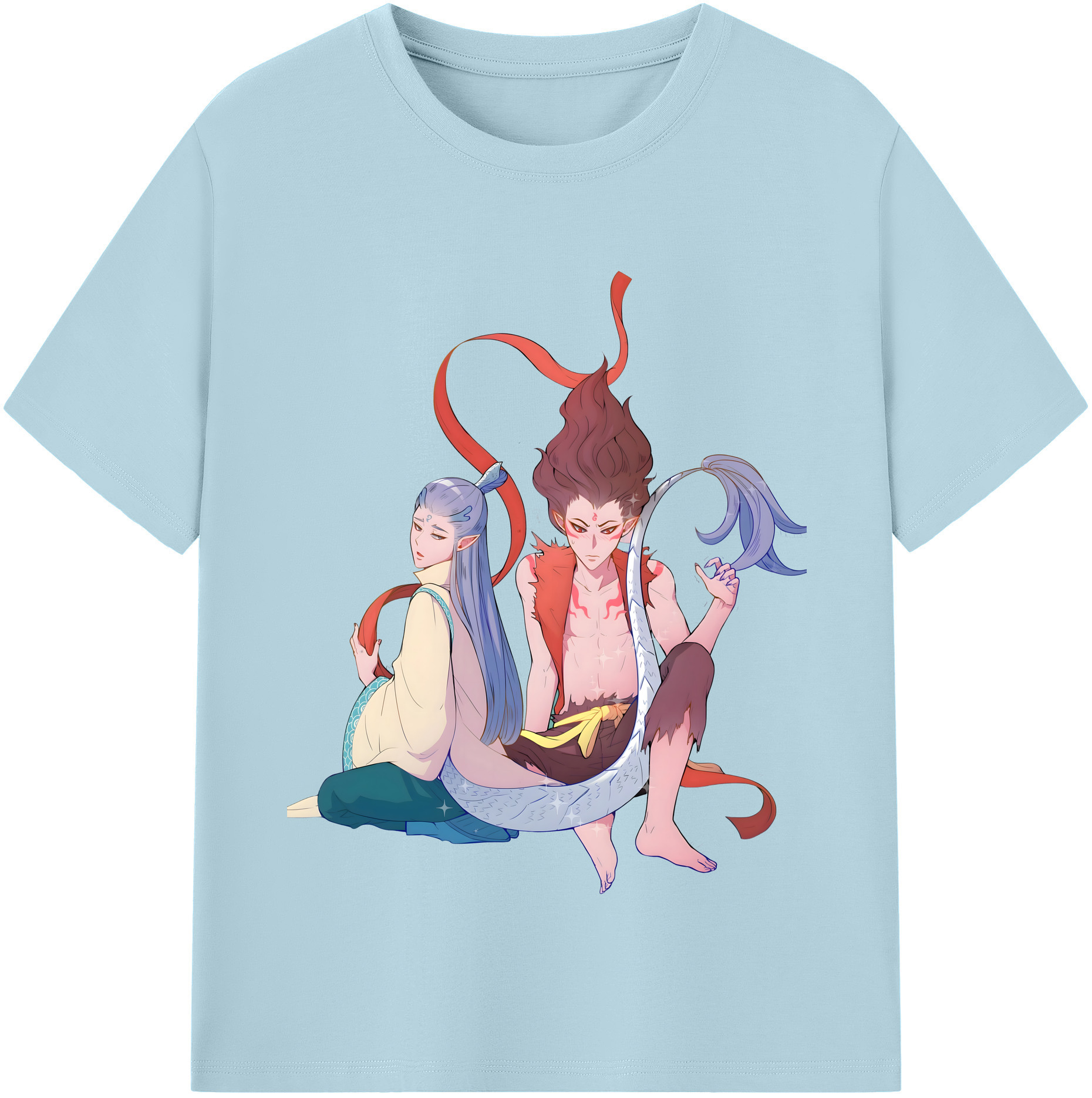 （画像用） Ne Zha 2 ナタ 魔童の大暴れ 綿100％半袖Tシャツ（フロントプリント）